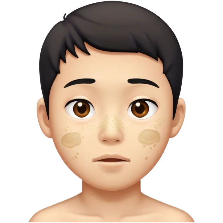 Asian boy with a acne emoji