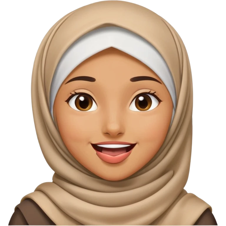 nữ, 15 tuổi, đội khăn hijab, tongue out, cười tươi emoji