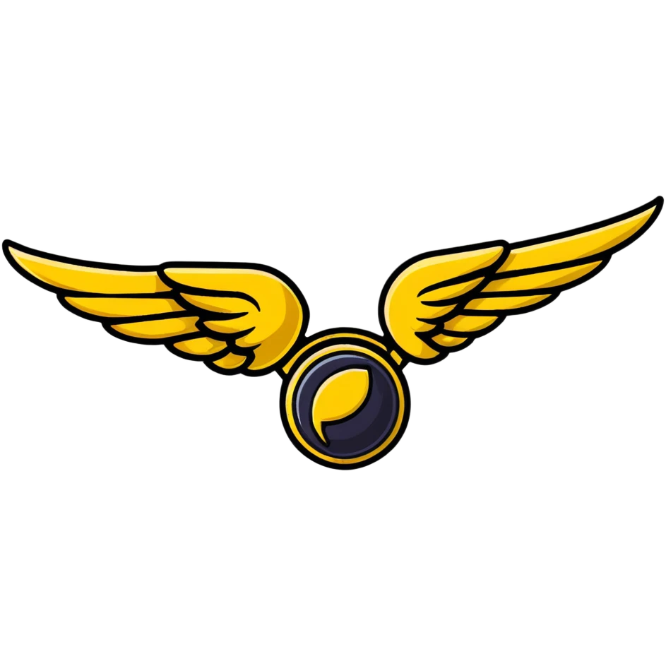 Golden snitch with wings emoji