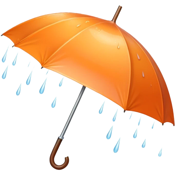 peach orange umbrella under rain emoji
