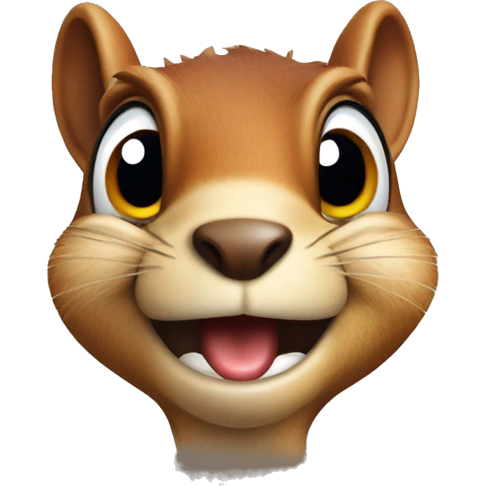 crazy eyed squirrel holding an acorn  emoji