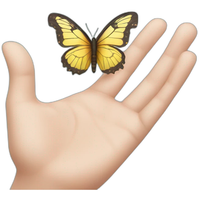 butterfly on hand emoji