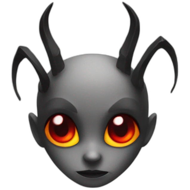 Demon noire au yeux rouge emoji