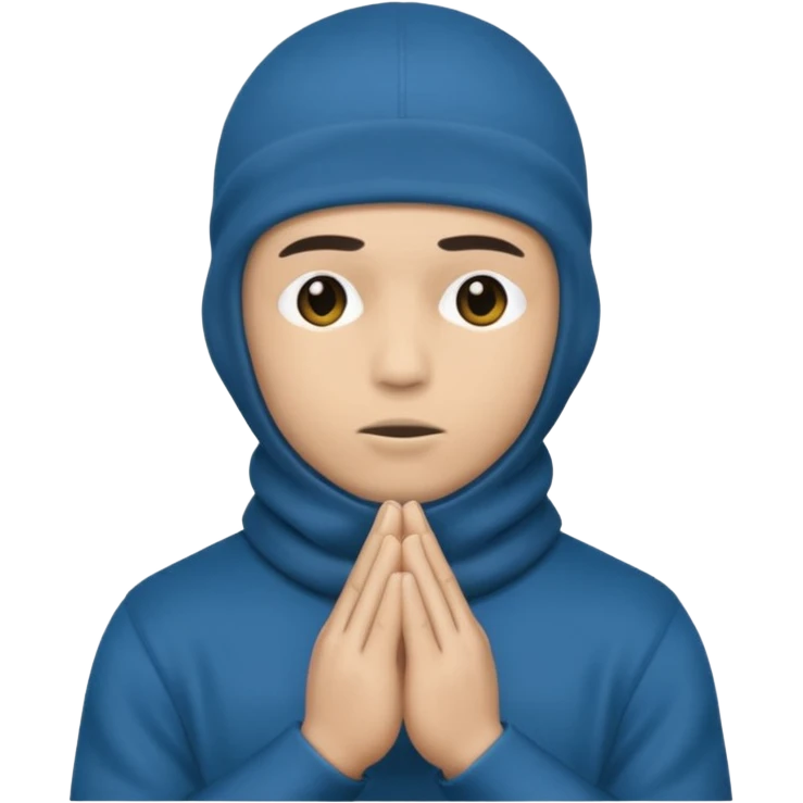 Peux tu me faire un gangster cagouler qui prie  emoji