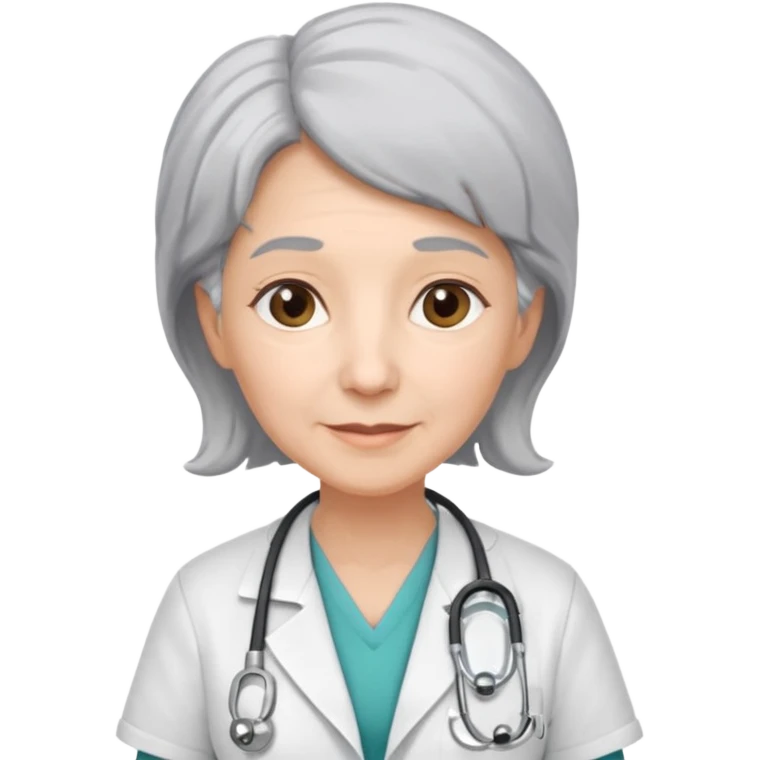 older obstetrician female emoji grey hair emoji