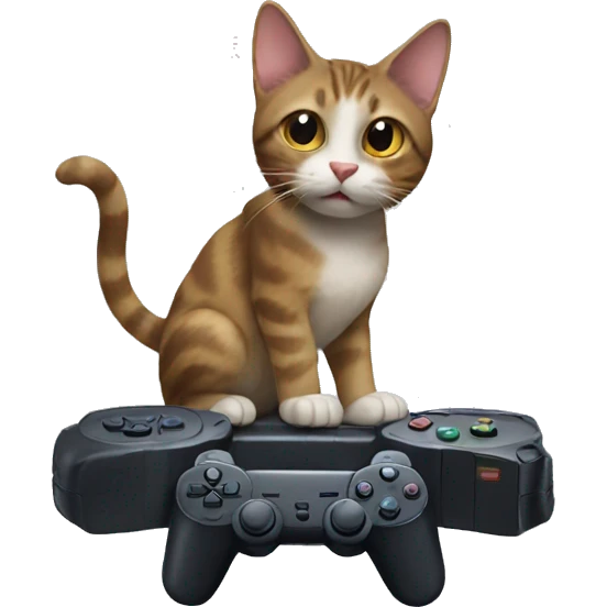 Cat playing PlayStation  emoji