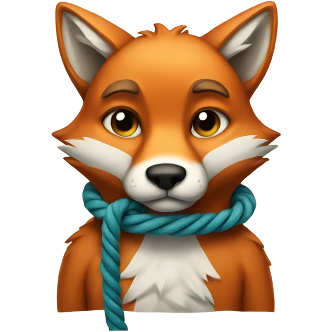 A sad fox with a rope  emoji