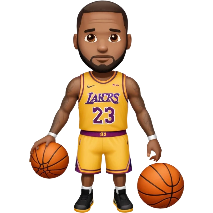 LeBron James as an emoji-style character, basketball uniform, confident expression emoji