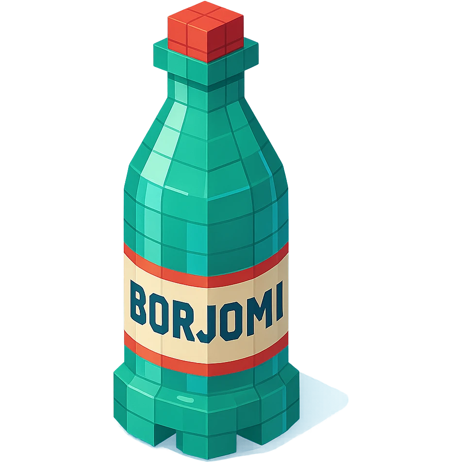 Borjomi bottle with a glossy finish emoji