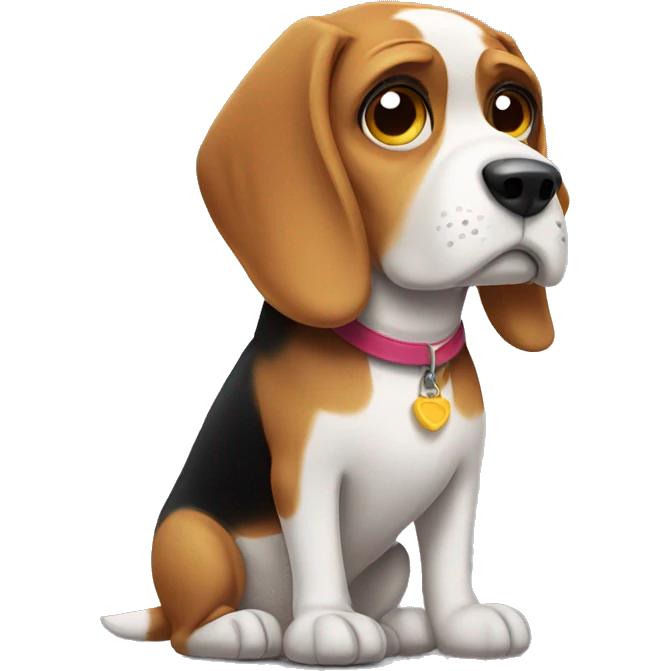 Beagle looking sad emoji