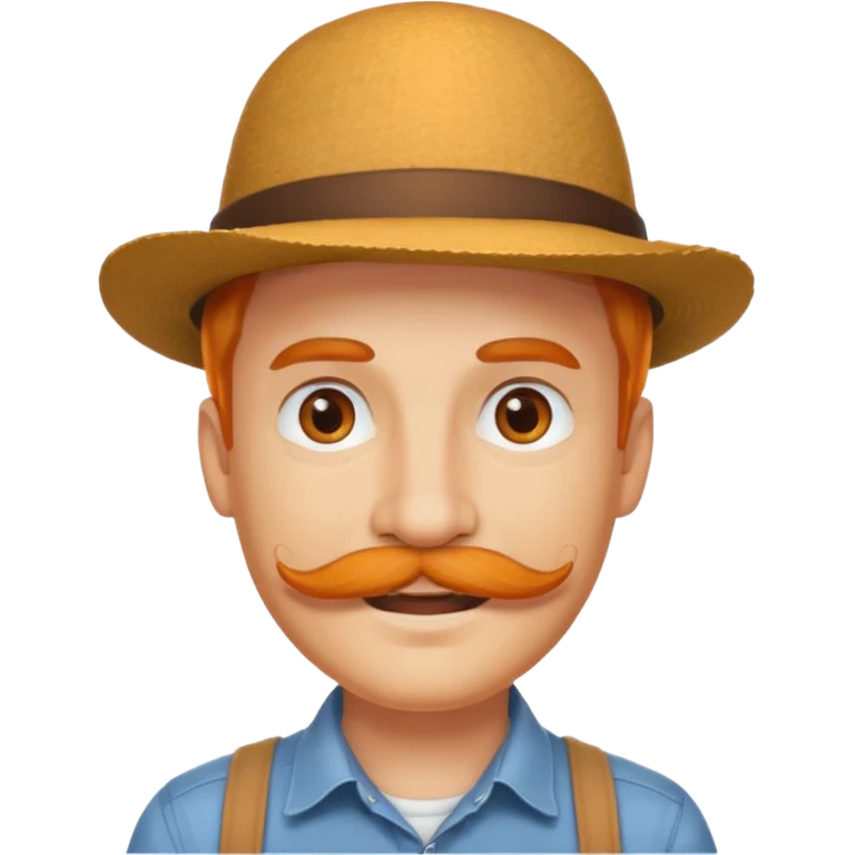 orange-haired mustache man with hat emoji