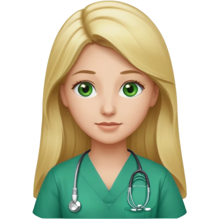 Long blonde hair green eyes ER nurse emoji
