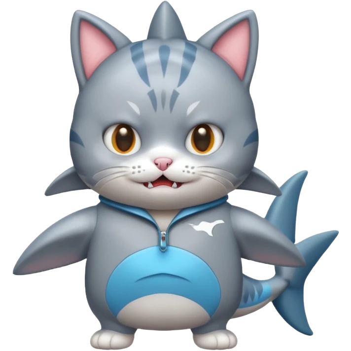 Cat wearing shark outfit  emoji