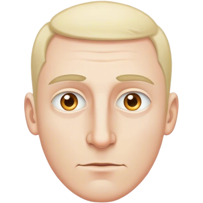 white-skinned man, light eyes, slightly large nose, thin eyebrow, no beard or mustache emoji