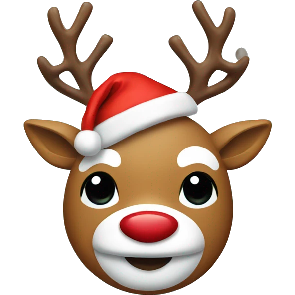 Rudolph with santa claus hat emoji
