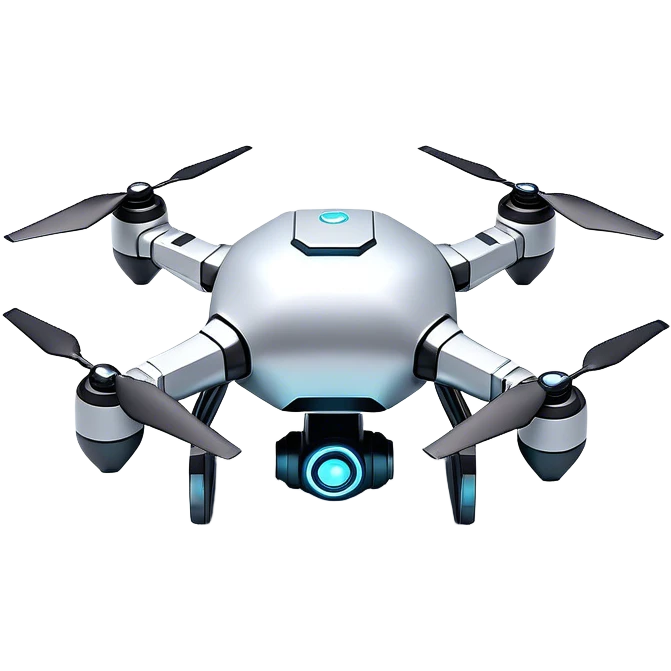 Clash of Clans aesthetic: Cinematic Playful 3D Isometric Robot Drone Emoji, rendered in a 3D vector-style similar to standard emojis with minimal shading and bold, simplified shapes. A compact, distinct form with signature details, softly glowing with a futuristic sci-fi warfare charm. Simplified yet unmistakably iconic, highly detailed and consistent, glowing with a soft radiance and high shine. Stylized with a touch of high-tech brilliance and a soft glowing outline, capturing the essence of a beloved gaming relic with a friendly, playful manner! emoji