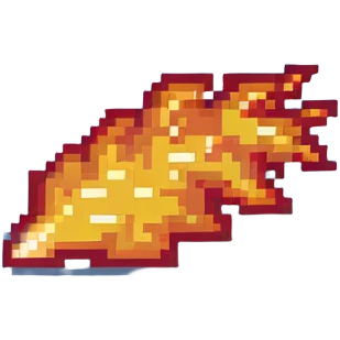 right fire end cap, flame tip pointing right, orange and yellow emoji
