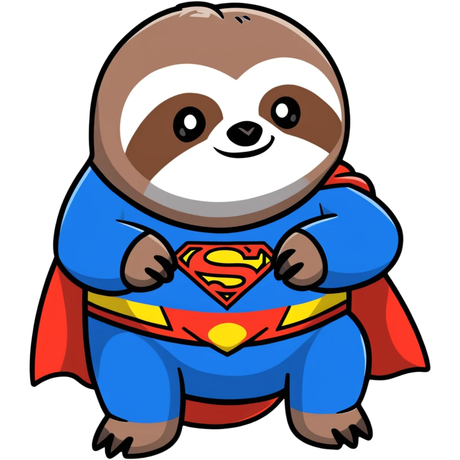 Sloth from The Goonies with Superman shirt emoji