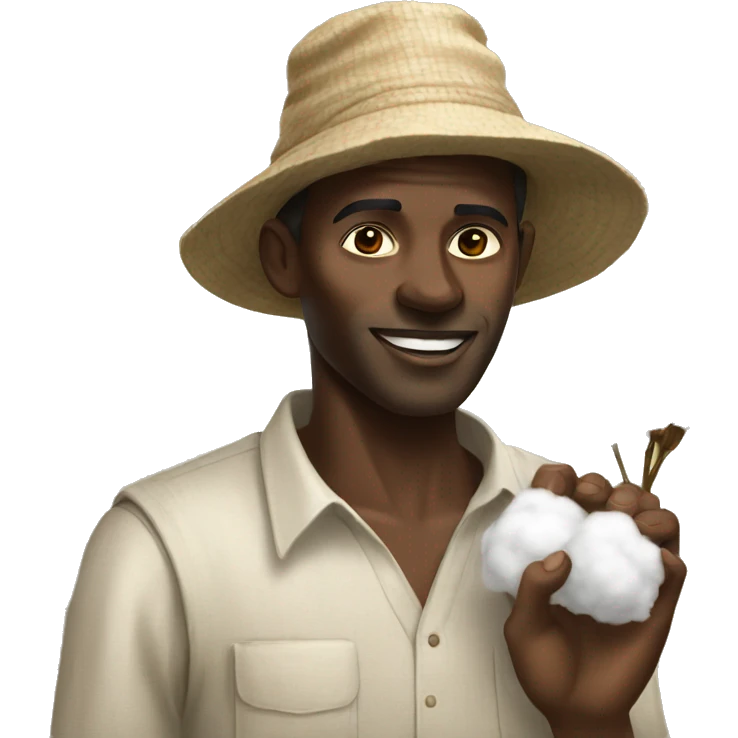 African man harvesting cotton emoji