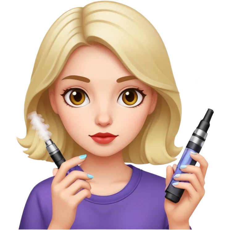 Girl with a vape in her hand  emoji