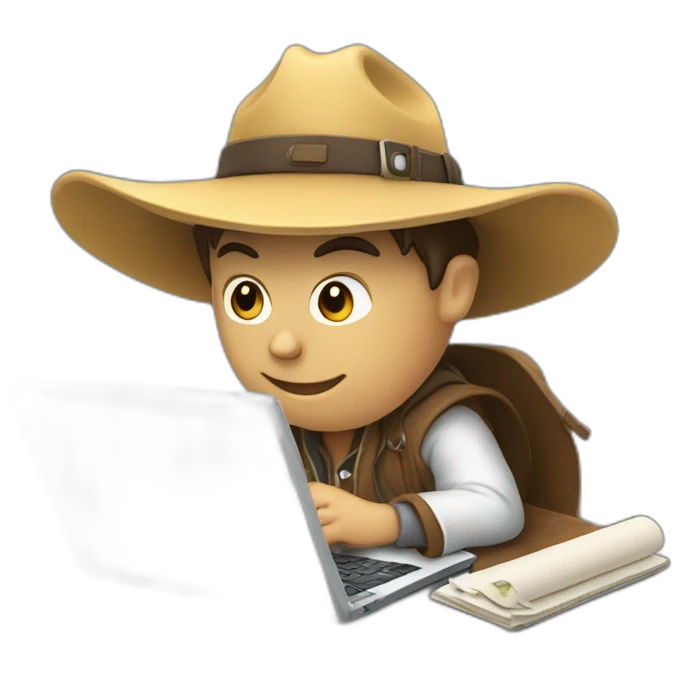 gaucho writing code on a laptop emoji