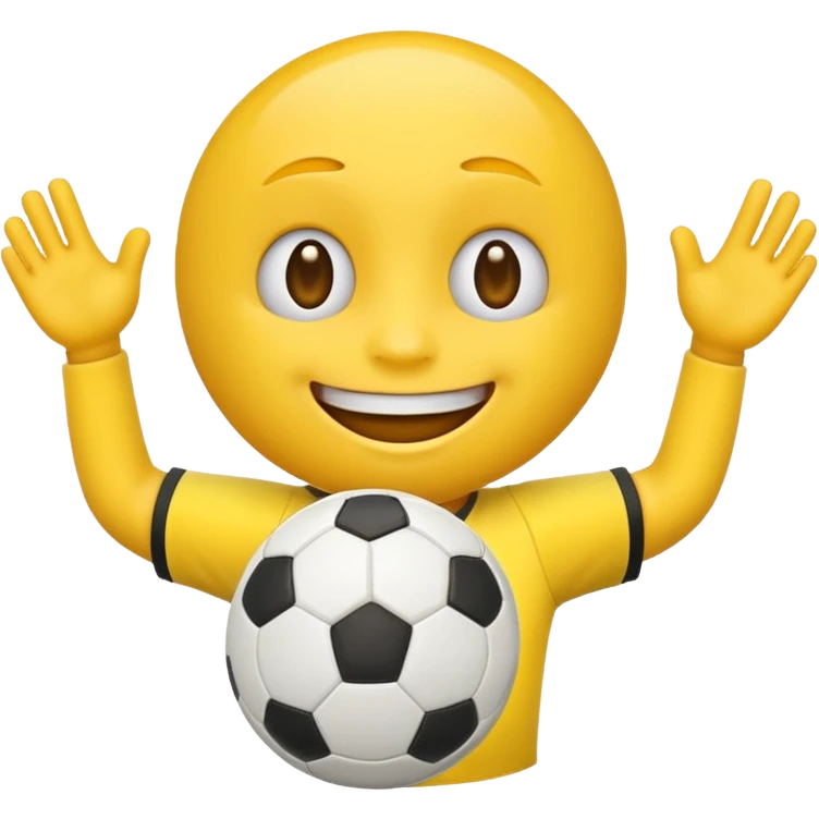 yellow emoji playing soccer  emoji
