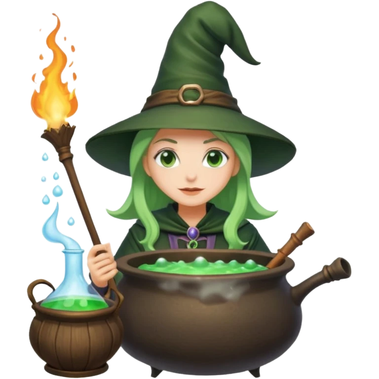 green witch cooking potion emoji