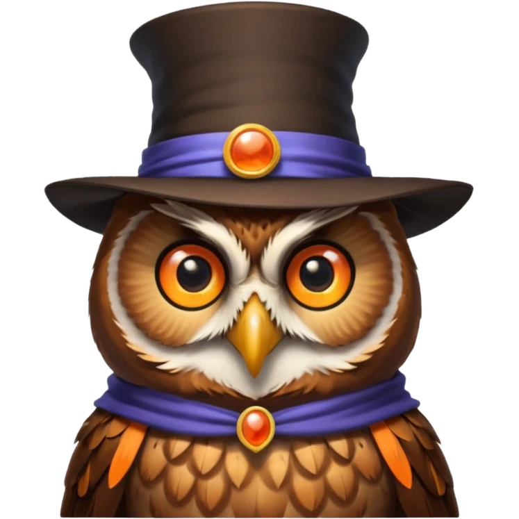 Owl with magician’s hat
 emoji
