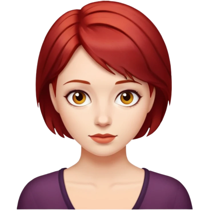 Mulher de cabelo curto vermelho escuri emoji