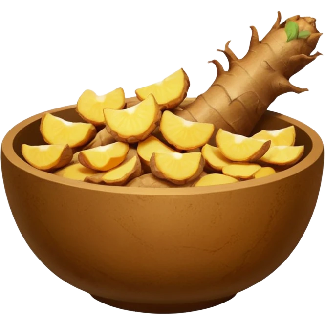 ginger root in a bowl emoji