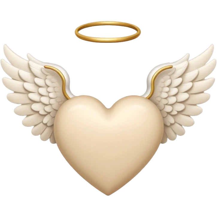 beige heart with white angel wings emoji