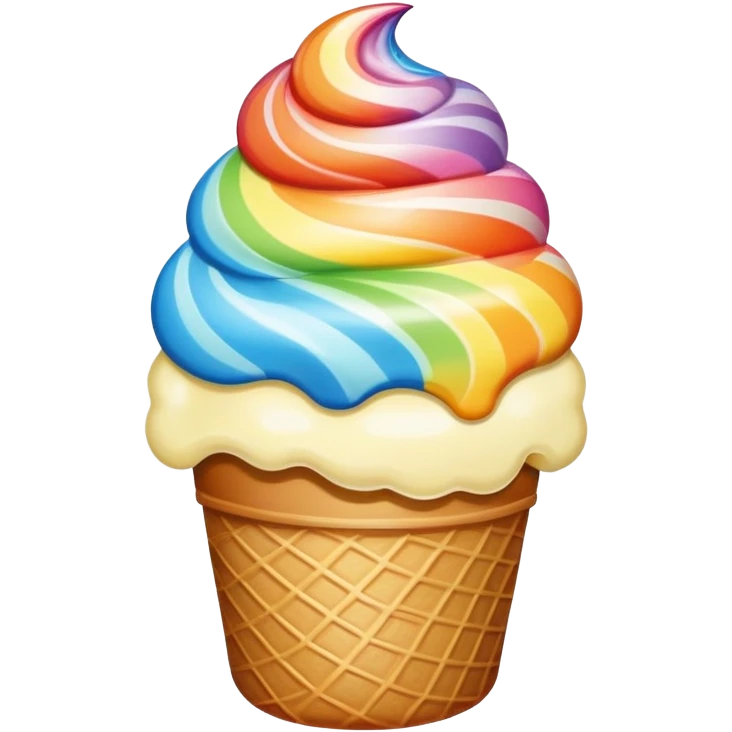Ice cream ￼￼rainbow￼ emoji