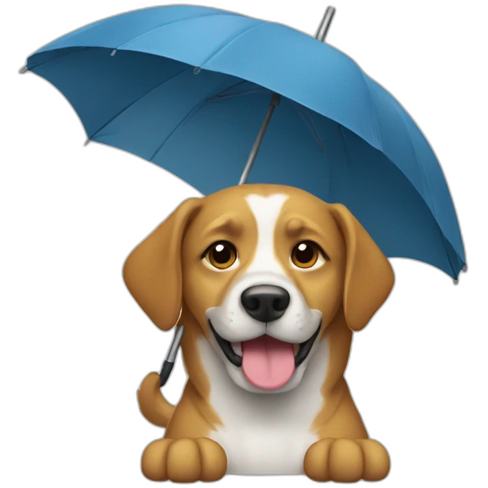 a dog with an umbrella emoji
