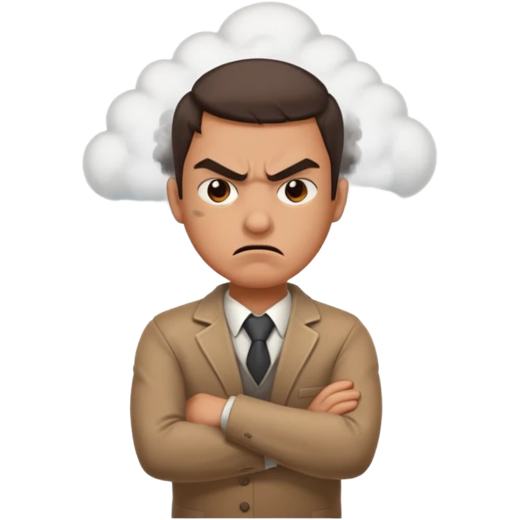 angry face with steam coming from nose crossing arms emoji