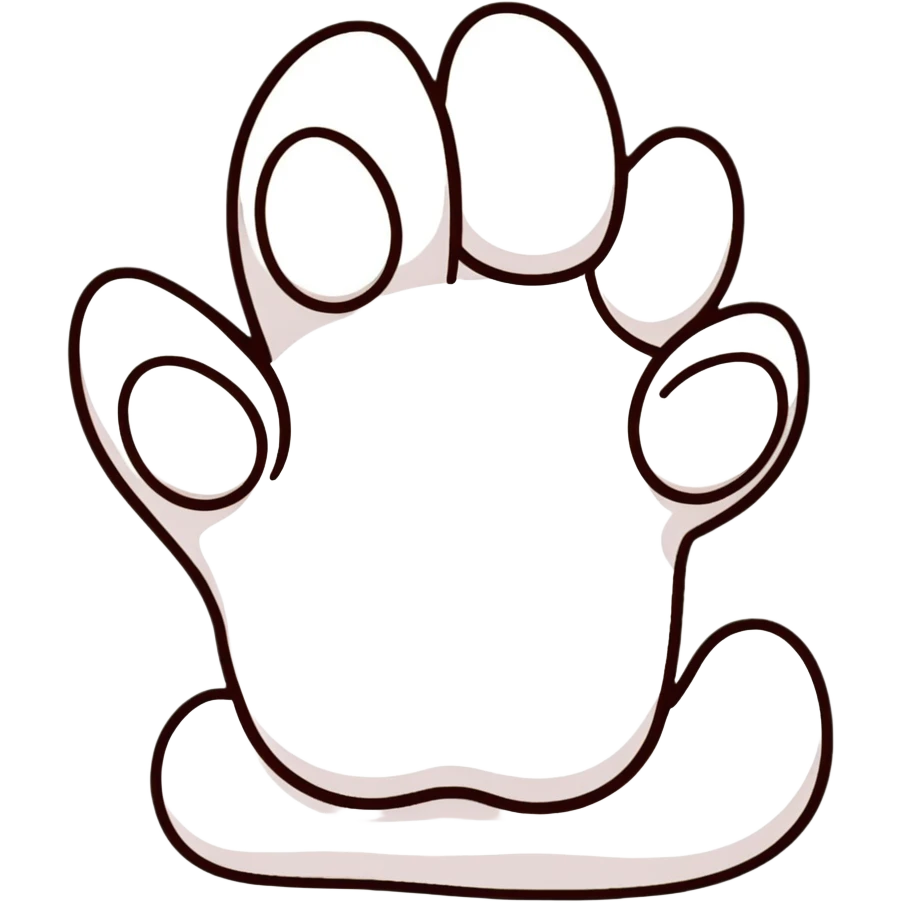 cat paw with visible toe beans and soft fur emoji
