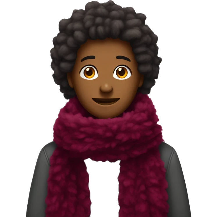 Burgundy fluffy scarf emoji