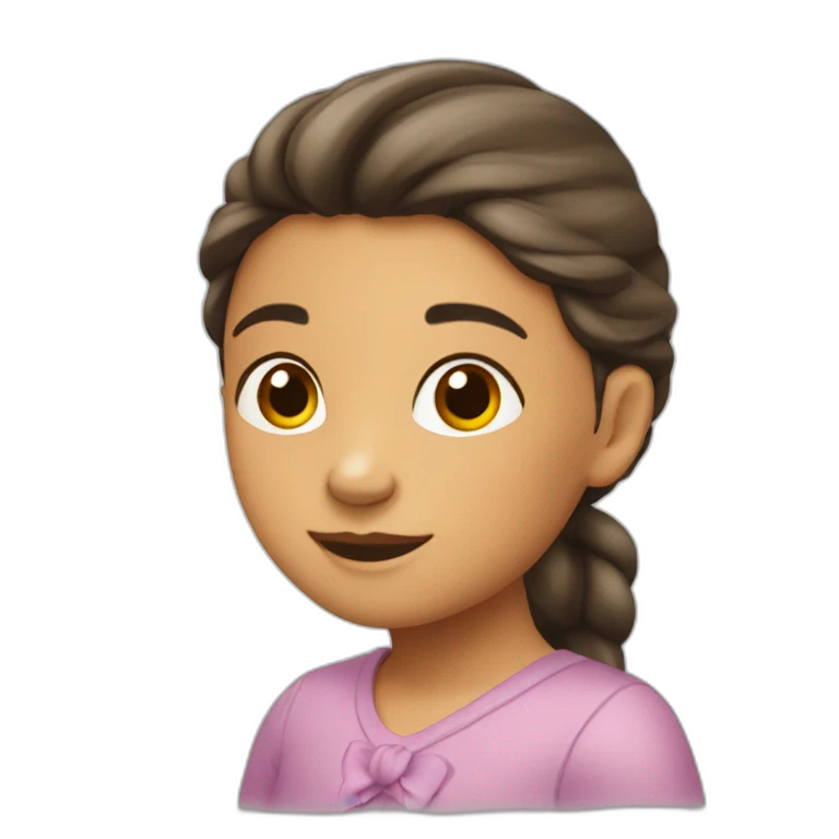 Una niña de 7 años trigueña emoji
