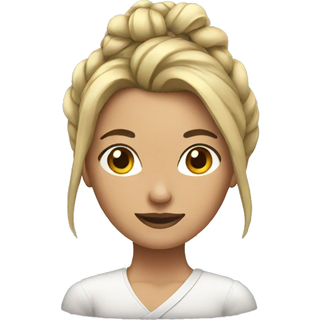 woman with hair tied up emoji