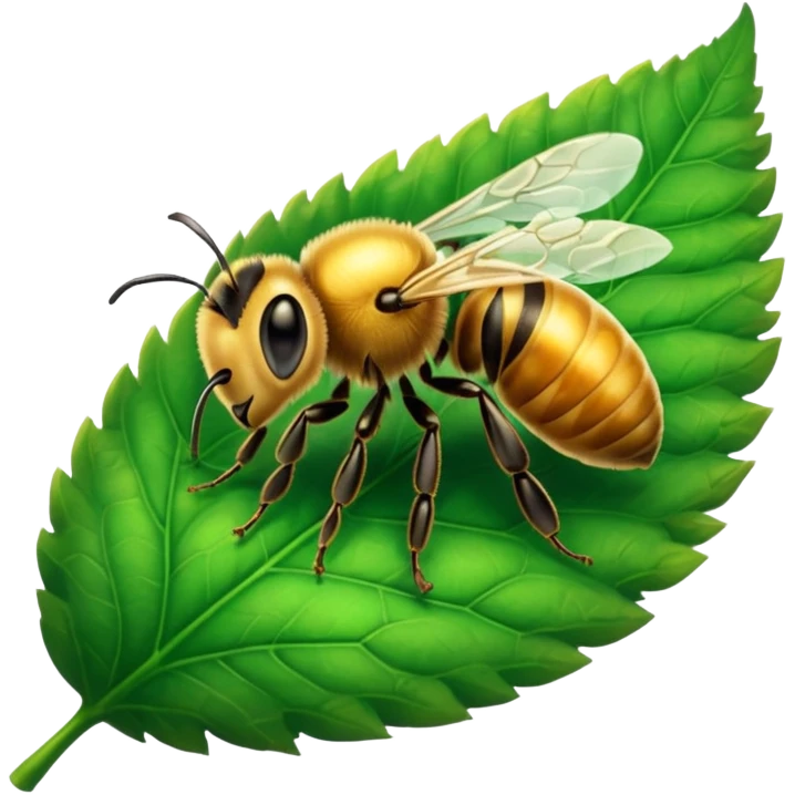 a bee on leaf emoji