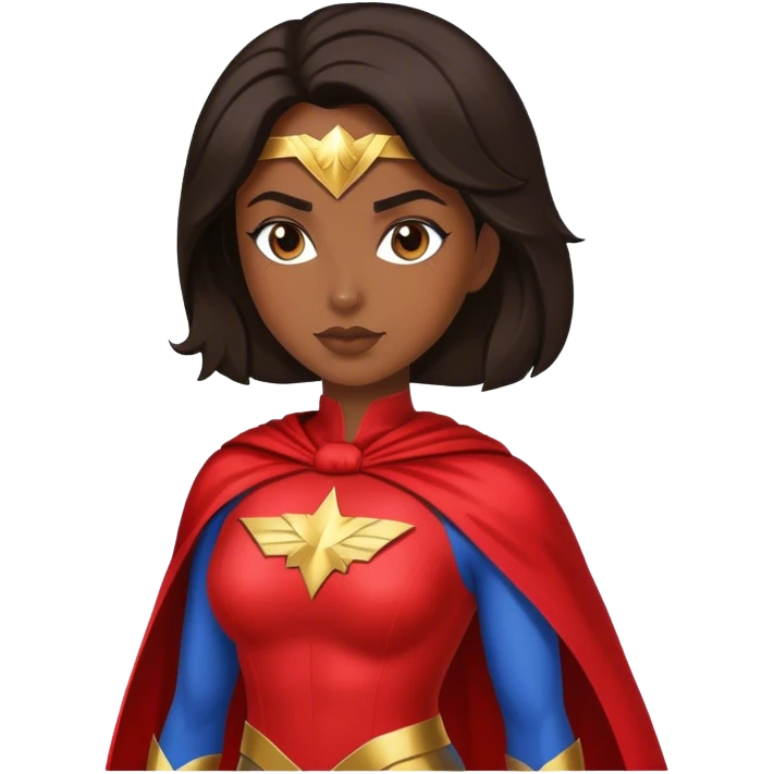 Super woman dark hair emoji