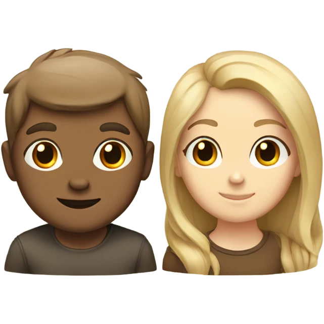 Two otters, one has blonde hair and is a girl, the other has brown hair and is a boy emoji