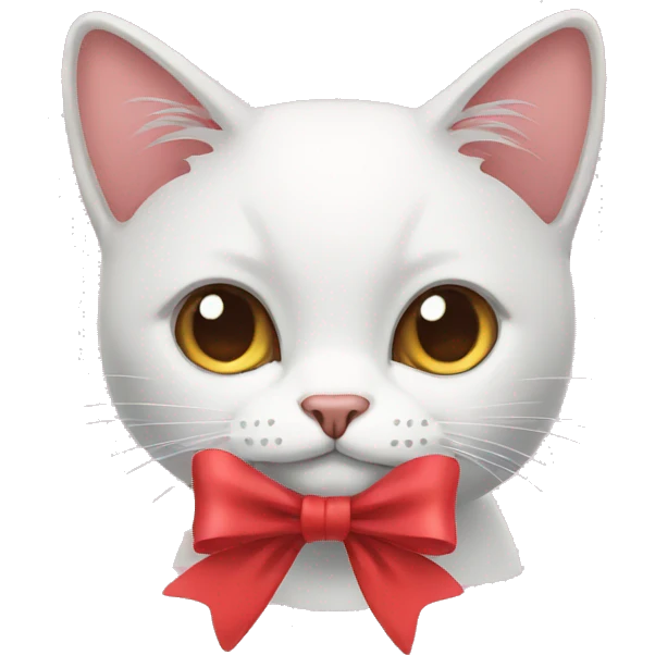 A cat with a bow emoji