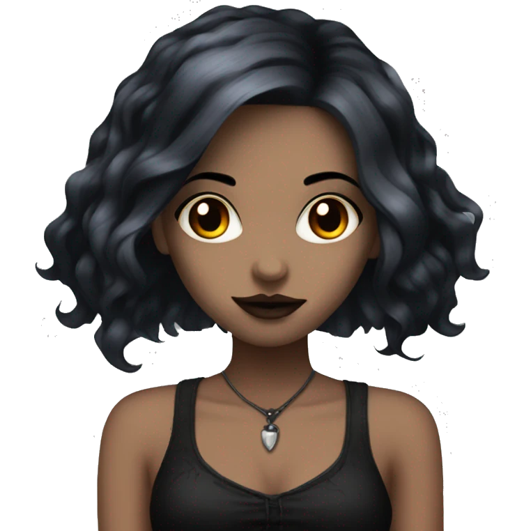 goth girl with red and black hair emoji