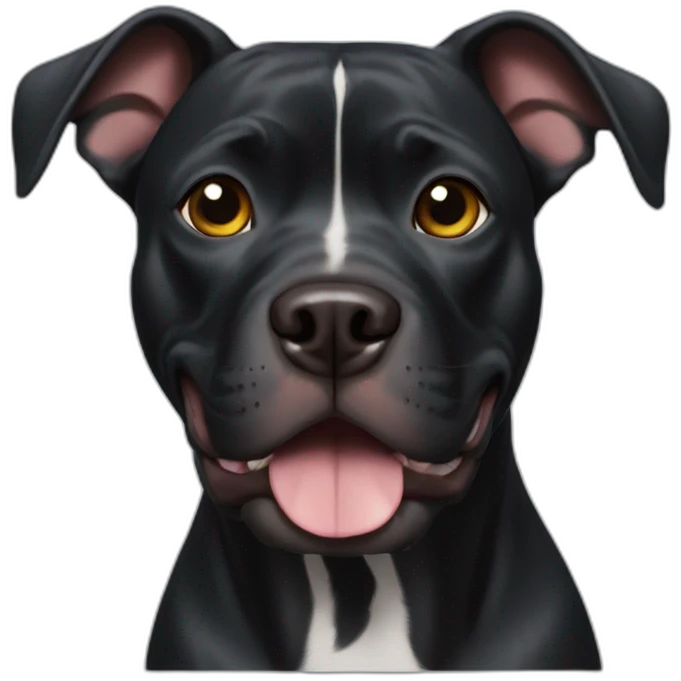 black pitbull with crooked ears emoji