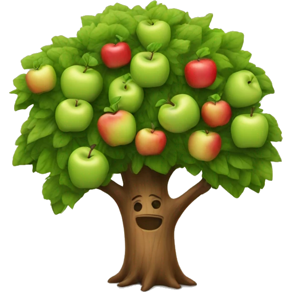 tree with apple emoji