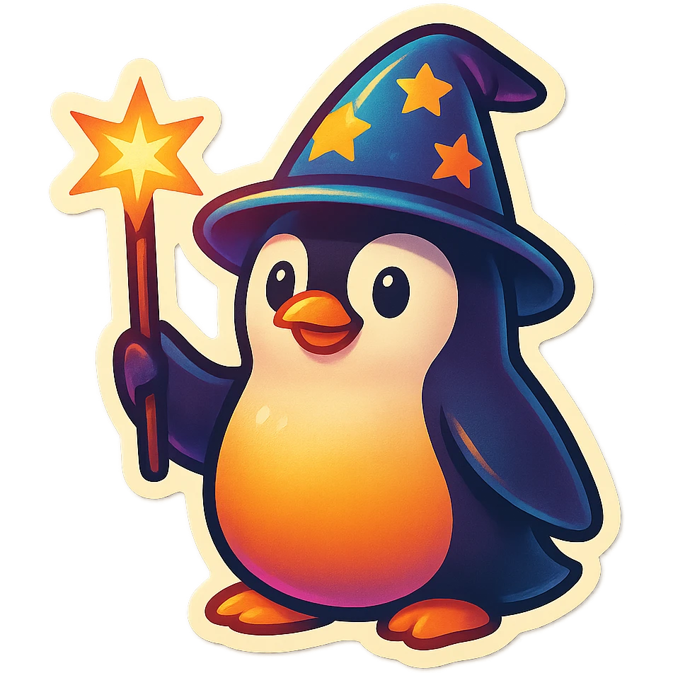 Penguin Wizard emoji