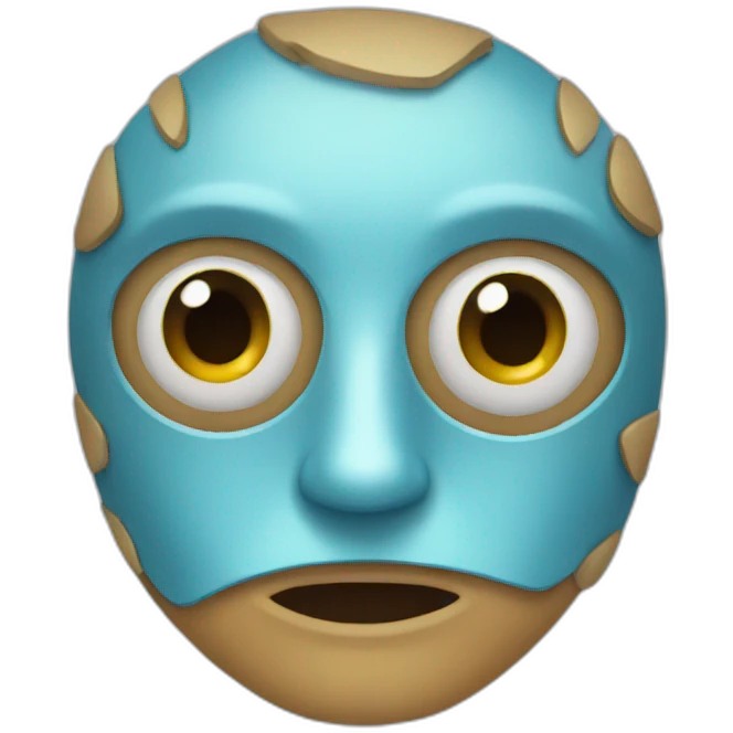  mask with blue eyes emoji