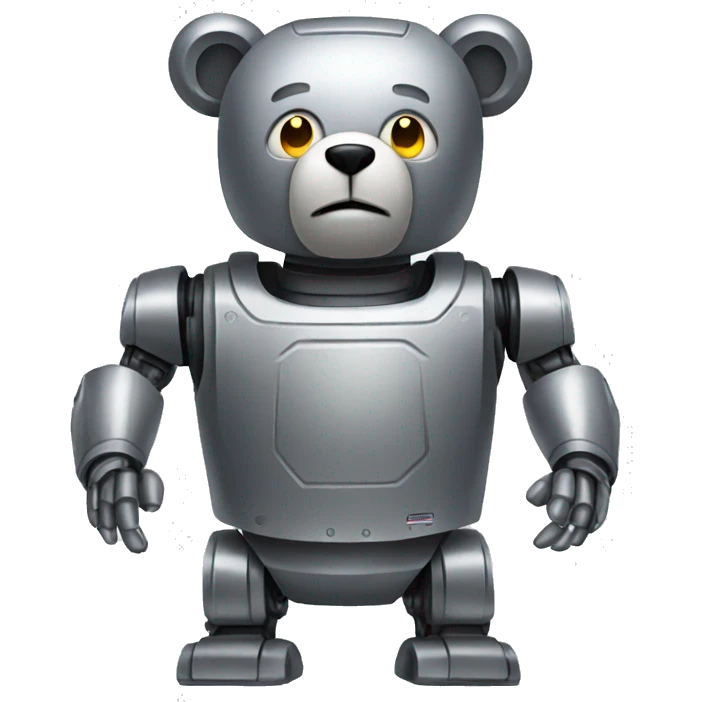 Gray metal bear robot emoji