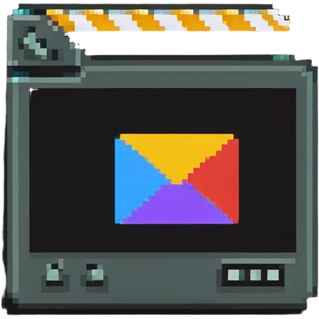 YouTube Studio badge with film slate and play button icon emoji