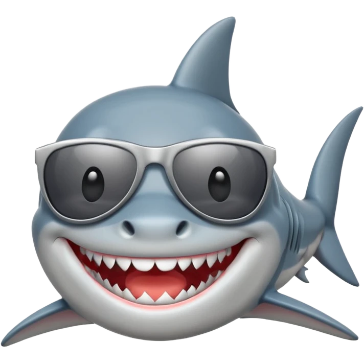 Shark with sunglasses emoji